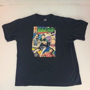 The Big Bang Theory Bazinga! Comic Book  Graphic Print T-Shirt Adult (XL) Black